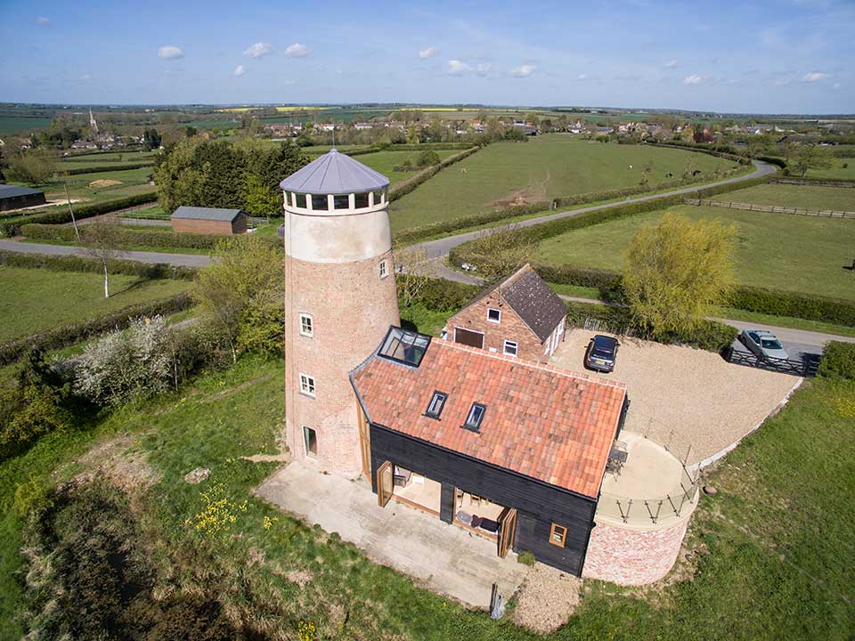 Aerial drone photography Cambridgeshire - Mill renovation