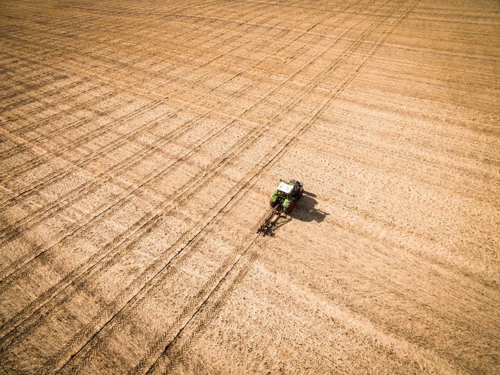 Aerial photography of farming in Cambridgeshire